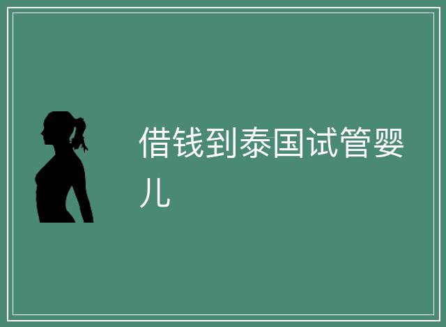 借錢到泰國(guó)試管嬰兒
