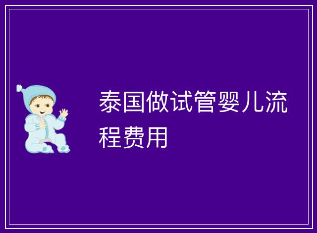 泰國(guó)做試管嬰兒流程費(fèi)用