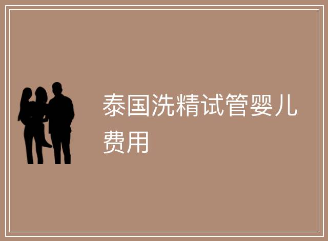 泰國洗精試管嬰兒費用