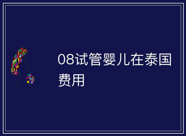 08試管嬰兒在泰國費用
