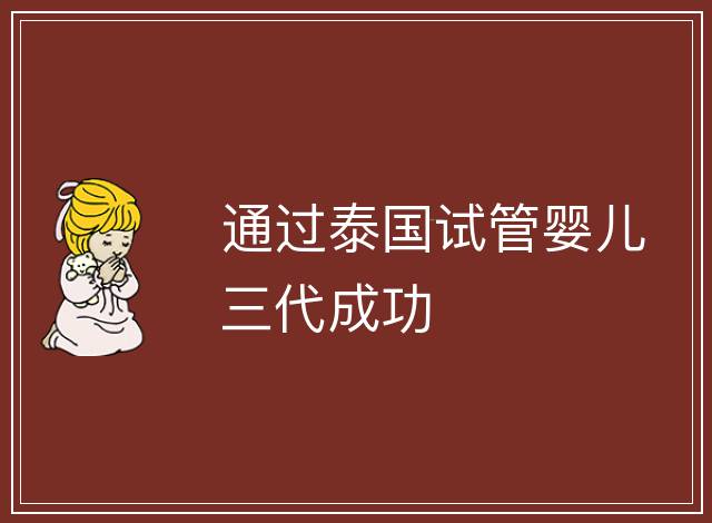 通過泰國試管嬰兒三代成功
