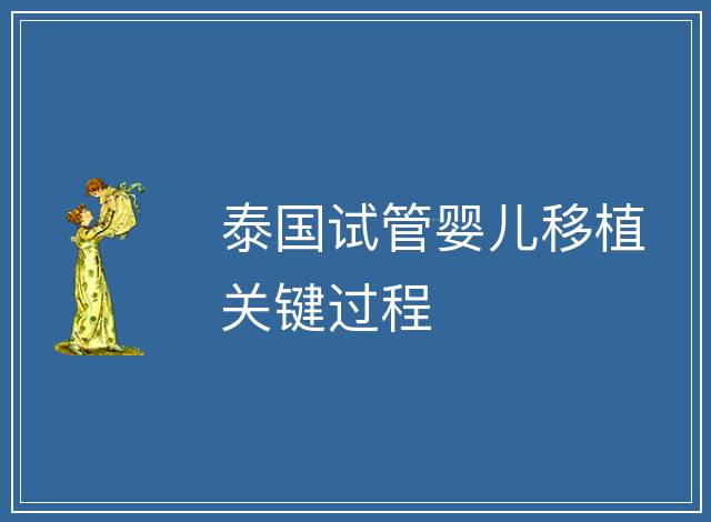 泰國試管嬰兒移植關鍵過程