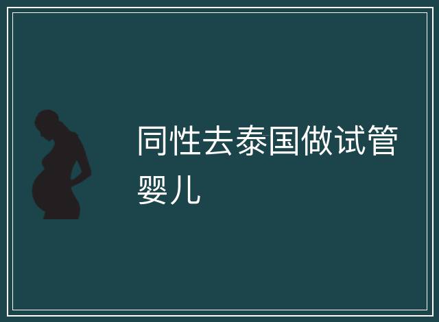 同性去泰國做試管嬰兒